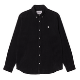 L/S Madison Fine Cord Shirt - Black/White
