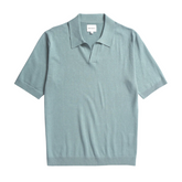 Leif Cotton Linen Polo - Greyish Blue
