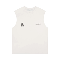 Dual Logo Sleeveless T-Shirt - Oat