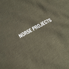 Johannes Organic NORSE Logo Print T-Shirt - Olive Night