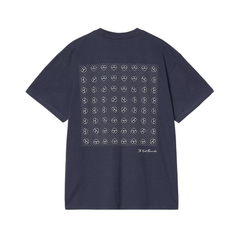 S/S Furoshiki T-Shirt - Blue/White