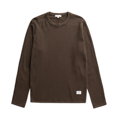 Stevns Cotton Hemp Military Rib LS T-Shirt - Delicioso Brown