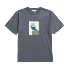 Johannes Organic Bucket Hat Print T-shirt - Magnet Grey