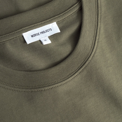Johannes Organic NORSE Logo Print T-Shirt - Olive Night