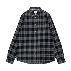 Anton Brushed Flannel Check - Medium Grey