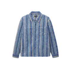 Stripe Sherpa Shirt Indigo
