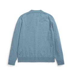 Adam Merino Lambswool Cardigan Light Stone Blue