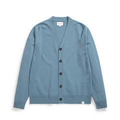 Adam Merino Lambswool Cardigan Light Stone Blue