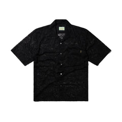 Lace Hawaiian Shirt Black