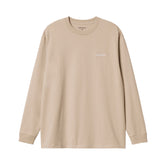 L/S Script Embroidery T-Shirt Wall/white