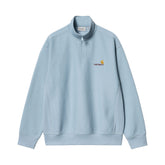 Half Zip American Script Sweat - Frosted Blue