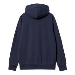 Hooded Script Embroidery Sweat Blue/white