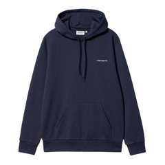 Hooded Script Embroidery Sweat Blue/white