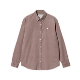 L/S Madison Fine Cord Shirt - Lupinus/White