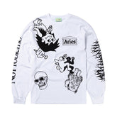 Graphic Mashup LS Tee - White