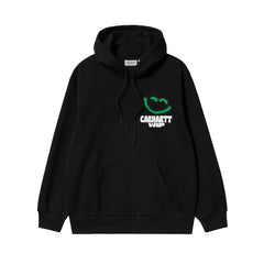 Hooded Happy Script Sweat - Black