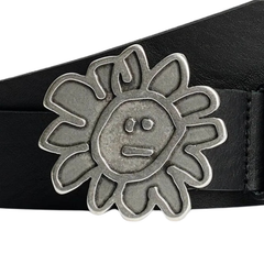 Flower Buckle Belt - Black