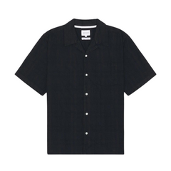 Carsten Relaxed Dobby Check Shirt - Dark Navy