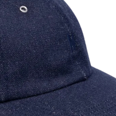 Broken Twill Cotton Linen Denim 6 Panel Cap - Indigo