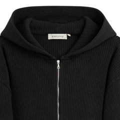 Rib Zip Sweat - Black
