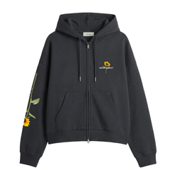 Sunflower Zipper Hoodie - Shadow Black