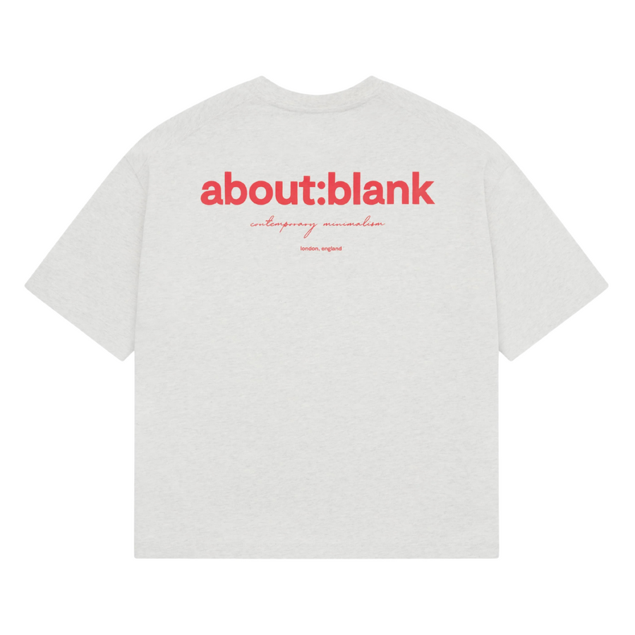 Box T-Shirt - Grey Marl/Red