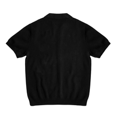 Half Sleeve Knit Logo Polo - Black