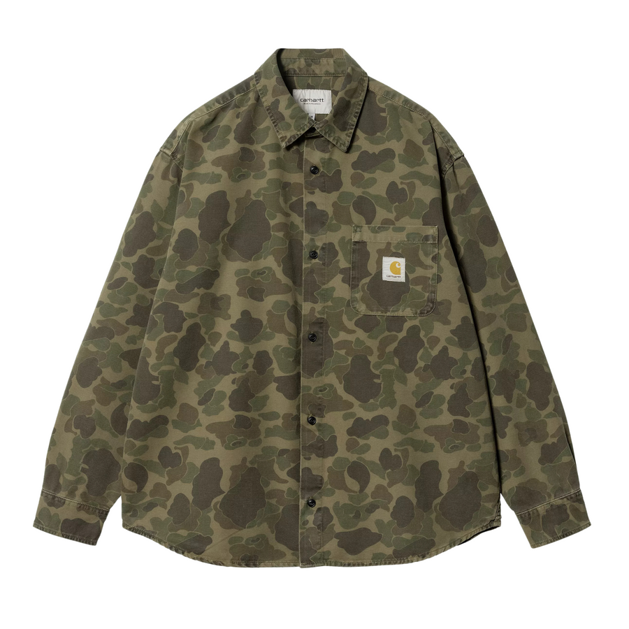 L/S Duck Shirt - Camo Duck, Green/Office Green