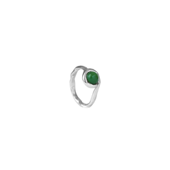 Petite Lago Jade Ring - Silver/Nephrite Jade