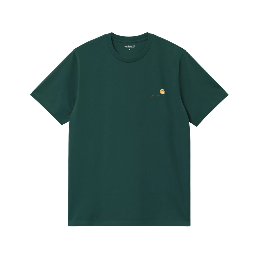 S/S American Script T-Shirt - Dark Fir