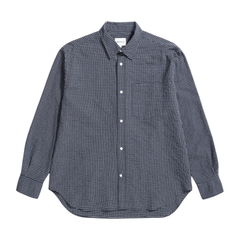 Espevik Oversized Check Shirt - Dark Navy Check