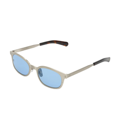 LE BUCHERON / TITANIUM - Brushed Silver Dark Tortoise / Solid Blue Lens