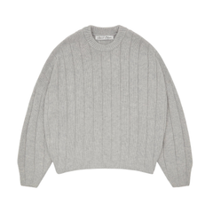 Large Rib Knit Crew - Grey