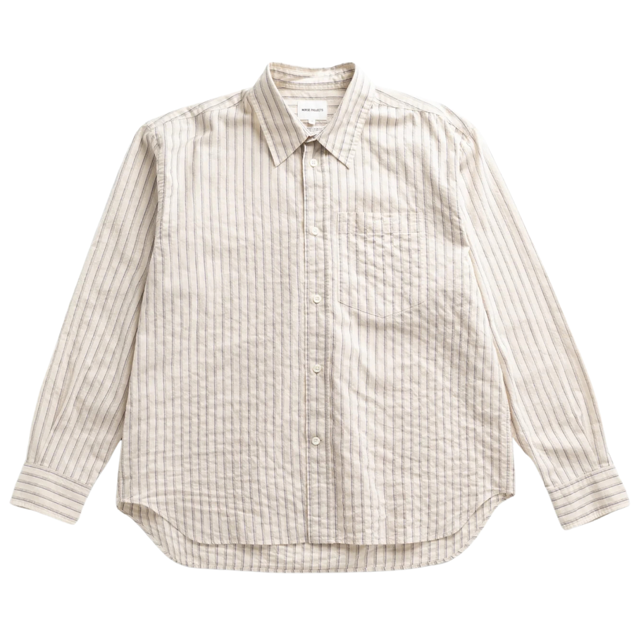 Falster Stripe Oversized Shirt - Natural Ecru