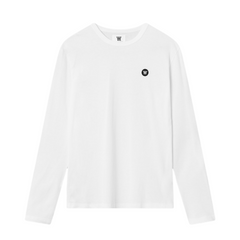 Mel Long Sleeve GOTS Black Double A Logo - Bright White