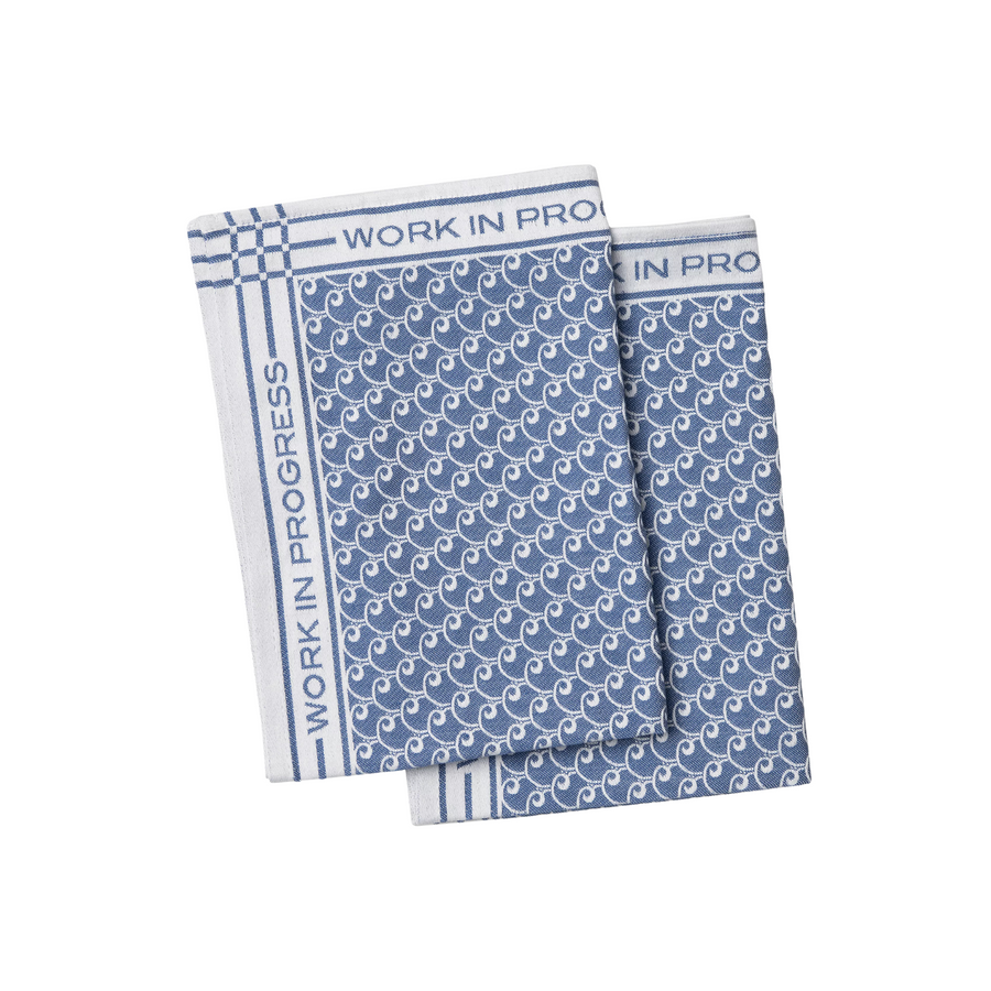 Tea Towel Set - White/Blue