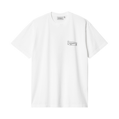 S/S Stamp T-Shirt - White/Black Stone Washed