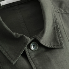 Tyge Cotton Linen Overshirt - Spruce Green