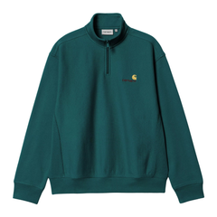 Half Zip American Script Sweat - Malachite