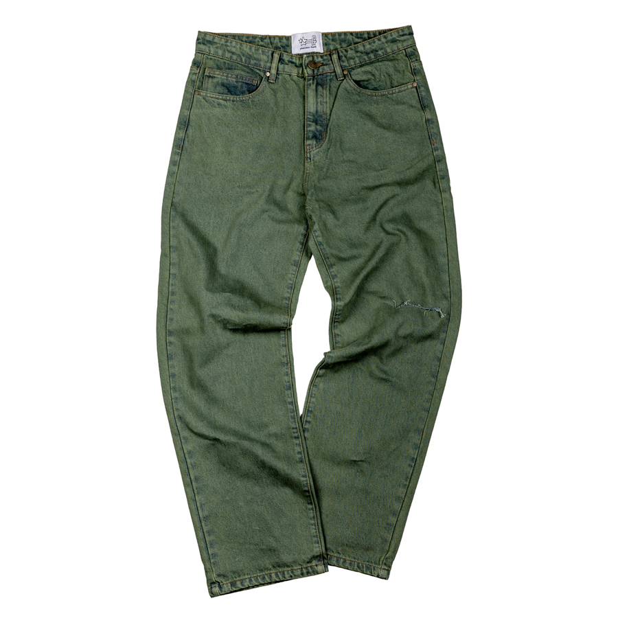 Distressed Denim - Washed Green