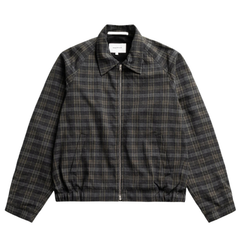 Stensholt Cotton Wool Check Blouson - Charcoal Grey