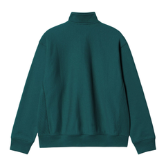 Half Zip American Script Sweat - Malachite