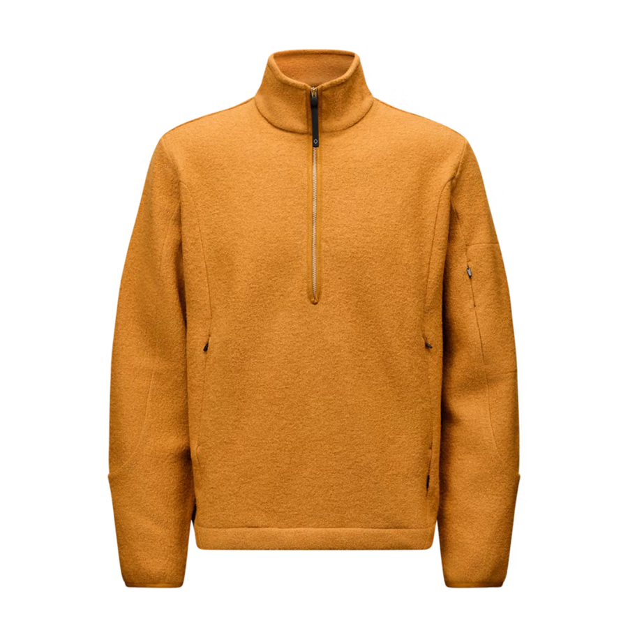 Off-Race Boiled Wool Half-Zip - Ochre