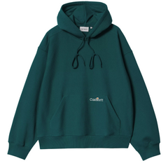 Hooded Label Script Sweat - Malachite