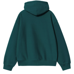 Hooded Label Script Sweat - Malachite