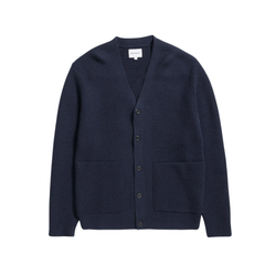Loki Wool Cotton Rib Cardigan - Dark Navy