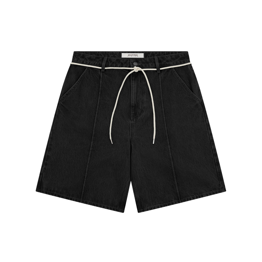 Wide Denim Short - Vintage Black