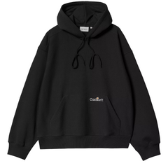 Hooded Label Script Sweat - Black