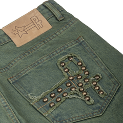 Distressed Denim - Washed Green