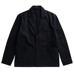 Dyvig Cotton Wool Twill Sports Blazer - Dark Navy